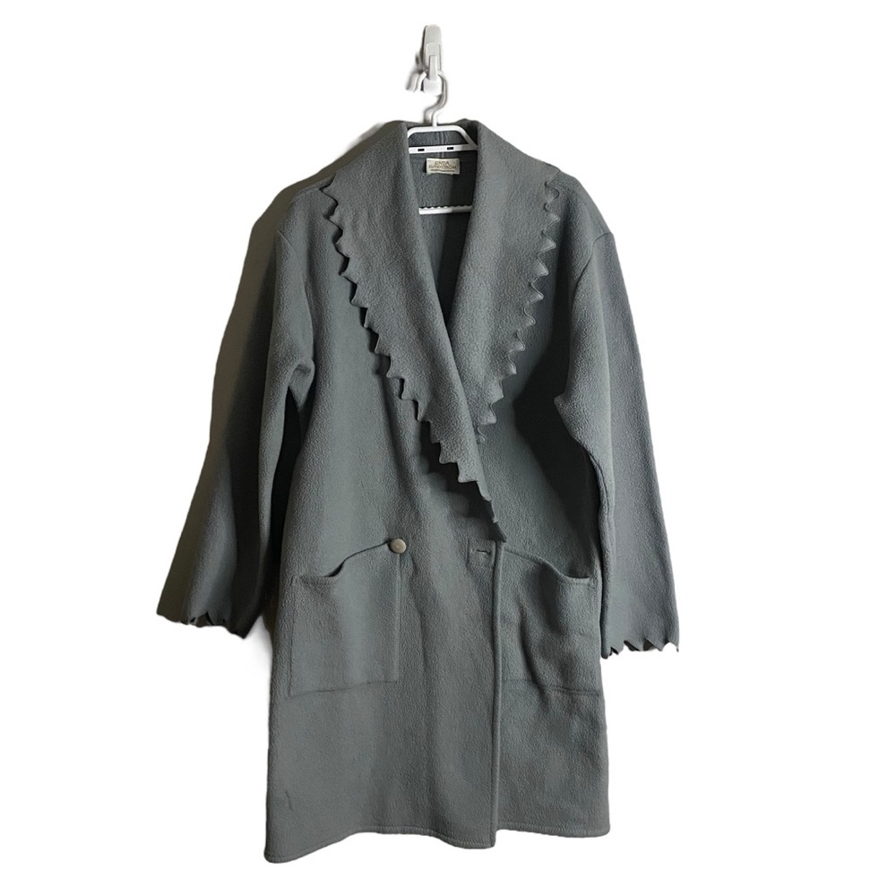 Linda Lundstrom Women's Vintage Blue Knit Evening Coat